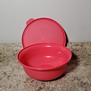 TUPPERWARE FIX N MIX 26-c EXTRA LARGE MIXING SERVING MULBERRY BOWL W/ –  Plastic Glass and Wax ~ PGW