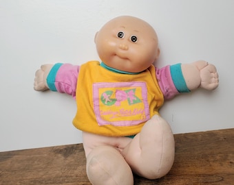 Vintage 1984 Coleco Cabbage Patch Kids Preemie Doll Bald Brown Eyes