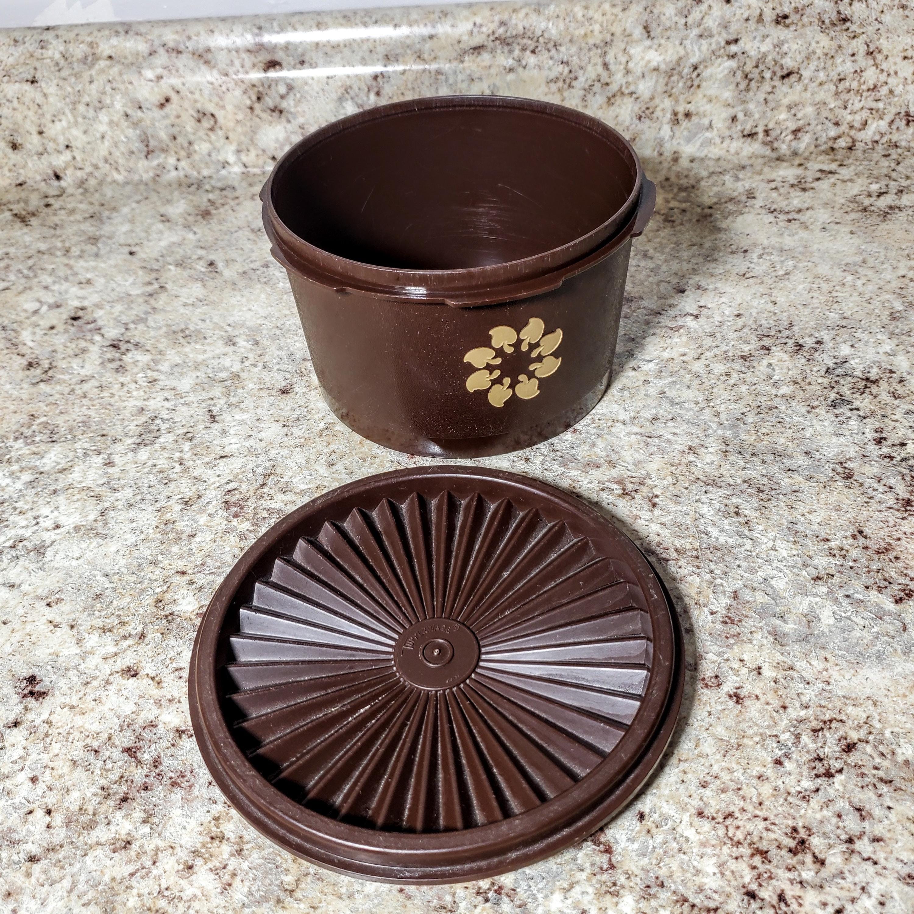 Vintage Tupperware #1298 Chocolate Brown Servalier Mushroom