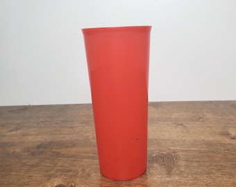 Vintage Tupperware Red 16 oz Tumbler Cup #5107L 470ml Straight Sided No Lid