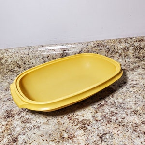 Tupperware Microwave Vegetable Rice Steamer Replacement Bottom 1273 Harvest Gold