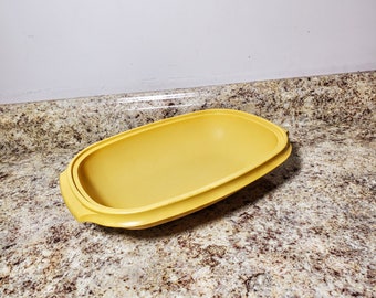 Tupperware Microwave Vegetable Rice Steamer Replacement Bottom 1273 Harvest Gold