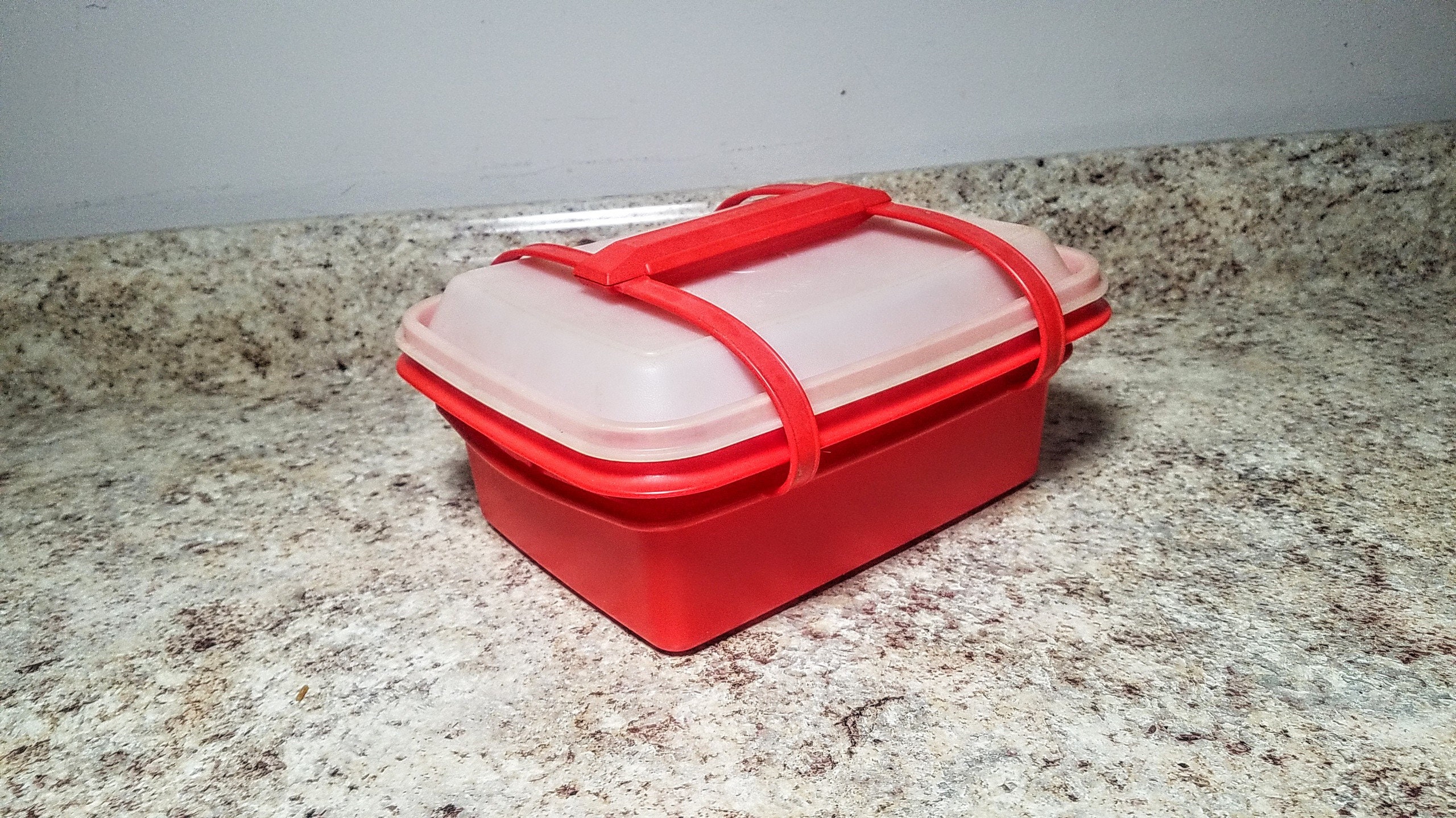 Tupperware Lunch Box Containers w Carry all Handle Stacker Set of 4