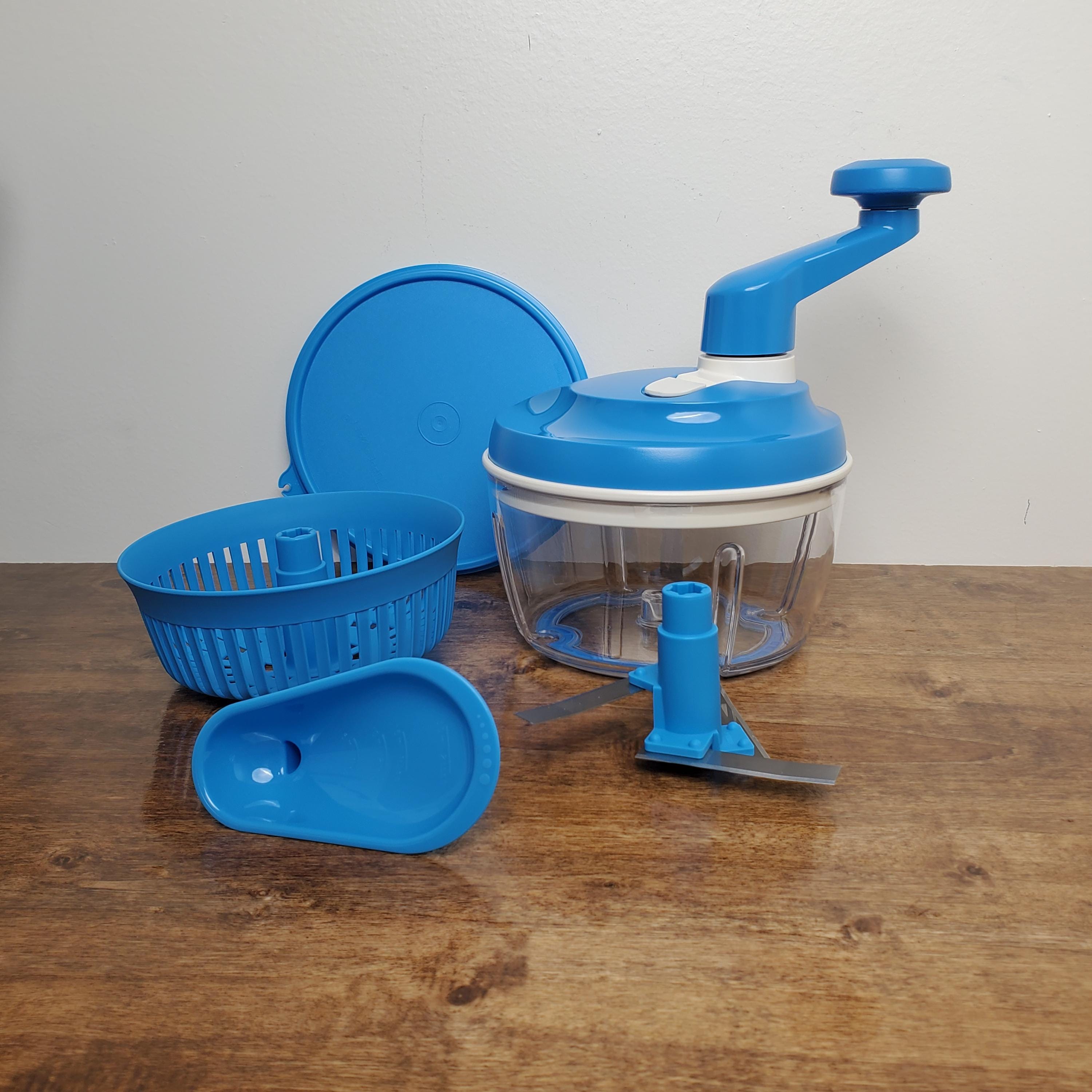 Tupperware Quick Chef Pro Manual Food Processor #5578 Blue Chopper