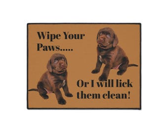 Chocolate Lab Dog Rug Floor Mat Heavy Duty Pet Mat Labrador Retriever Dog Lover Gift Durable Home Decor