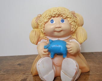 1983 Cabbage Patch Kids Piggy Bank Vintage Plastic Coin Bank Appalachian Artworks