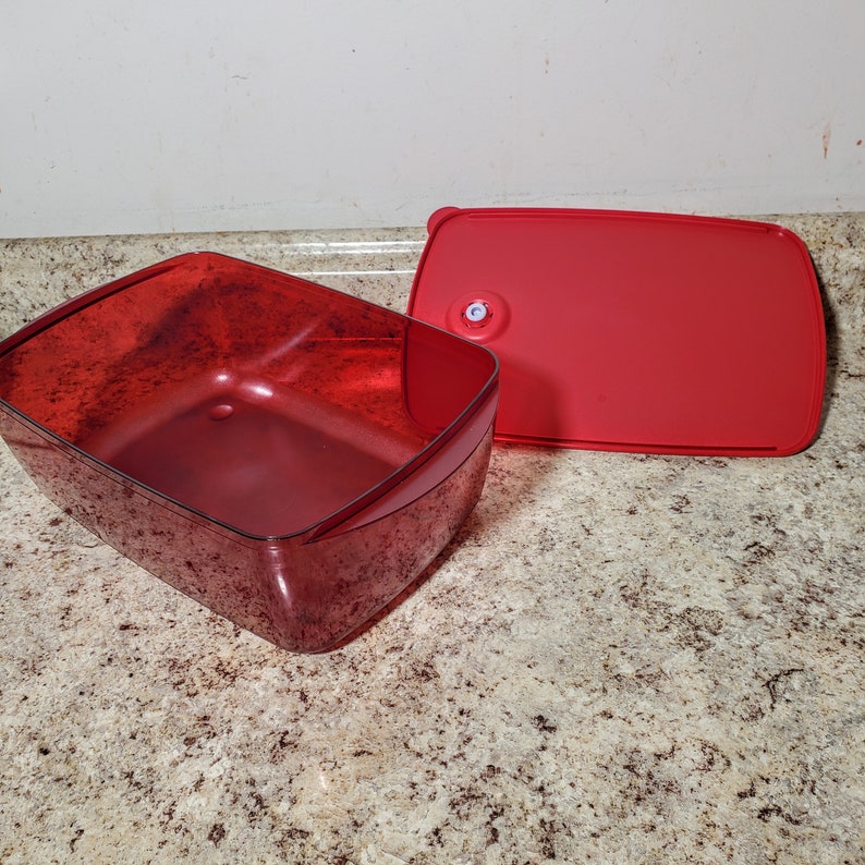 New TUPPERWARE 3380 Rock n Serve Large 3-3/4 Qt Deep Dish & Lid Red image 6