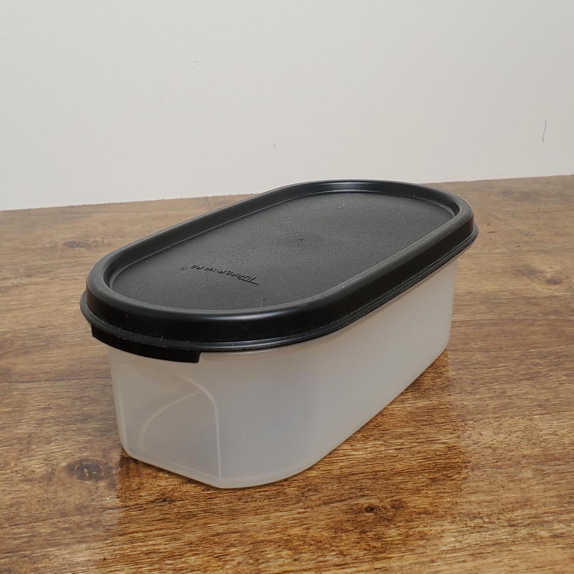 タッパーウェア　mono TUPPERWARE Sheer Oval Modular Mate Container #1611 W/ Black