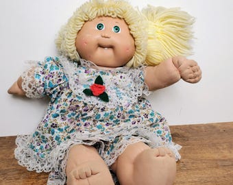 Vintage 1985 Cabbage Patch Kids Doll Mold 12 OK Factory Yellow Pigtails Green Eyes