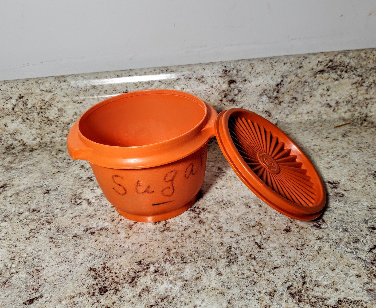 Vintage Tupperware Servalier Storage Bowl 886 Orange With