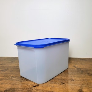 Vintage Tupperware Modular Mate Rectangular #3 1848 Clear Container Blue Lid