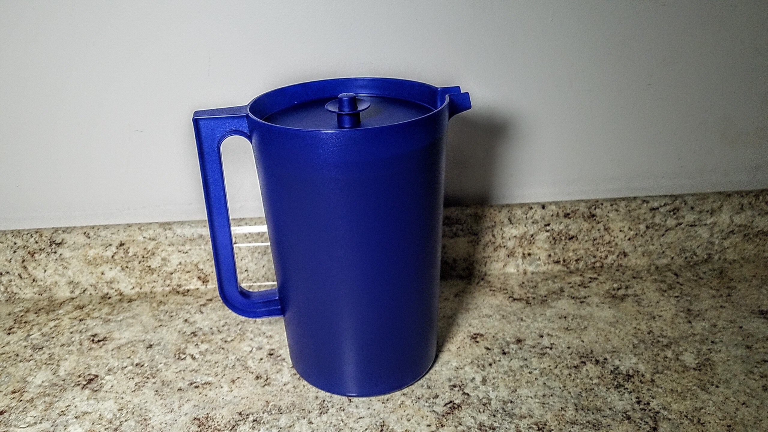 Tupperware Pitcher Blue 1416 Push Button Top 1 Gallon Classic Sheer Etsy