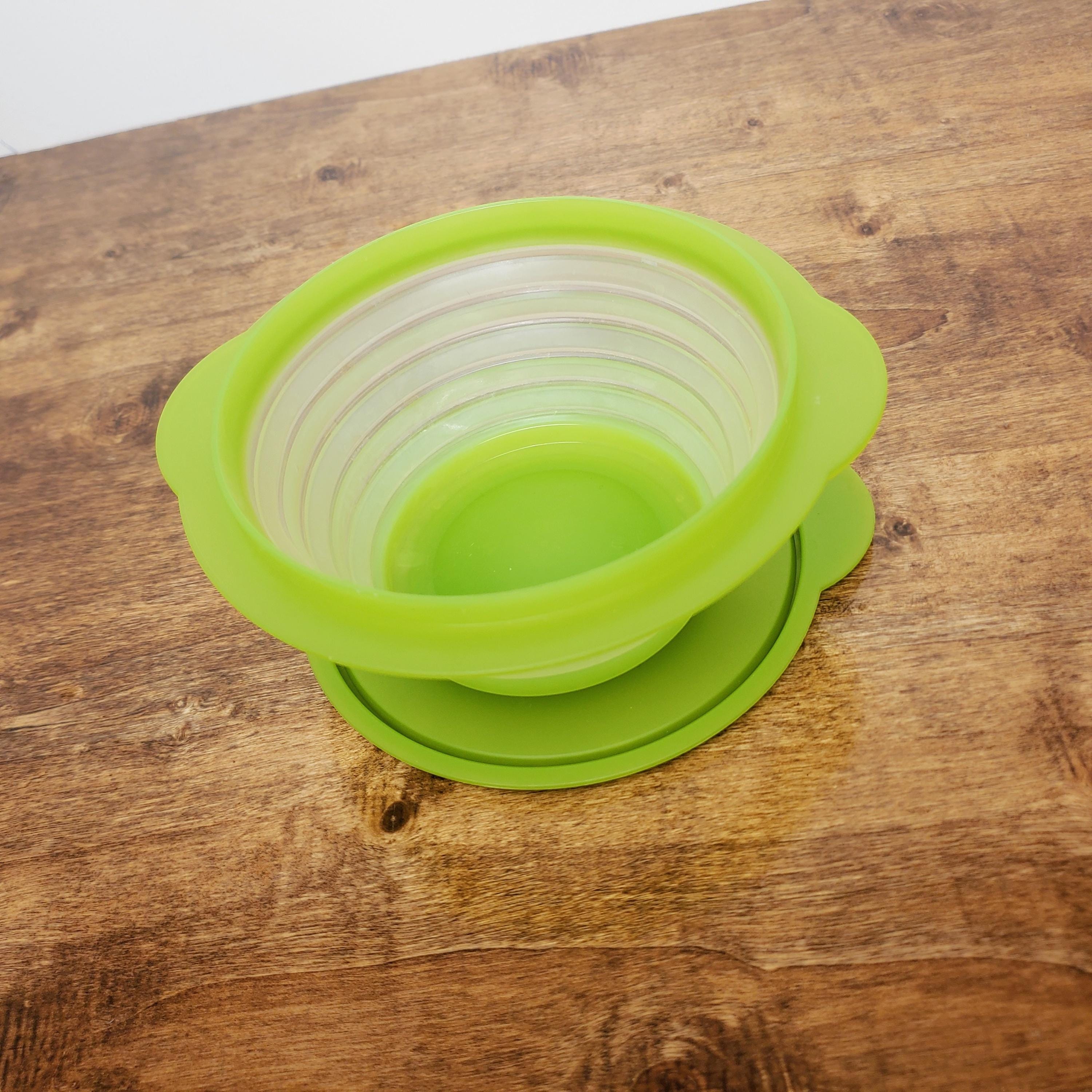 Tupperware Colapsable Tupperware Flat Out Collapsible Bowl #5452 3 Cup 700ml Lime Green W ...