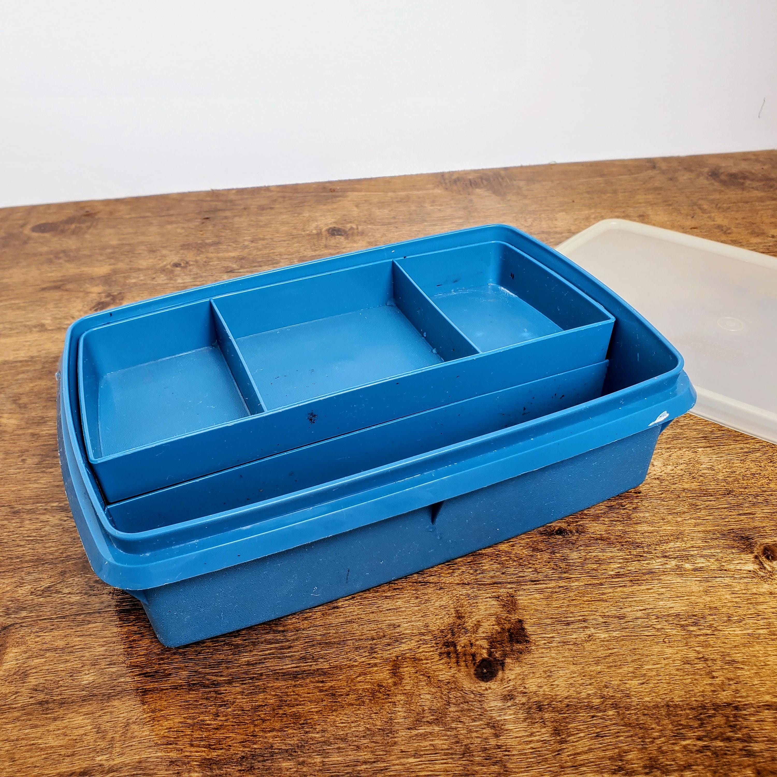 Tupperware Tuppercraft 3 Pc.divided Craft Hobby Container W/tray