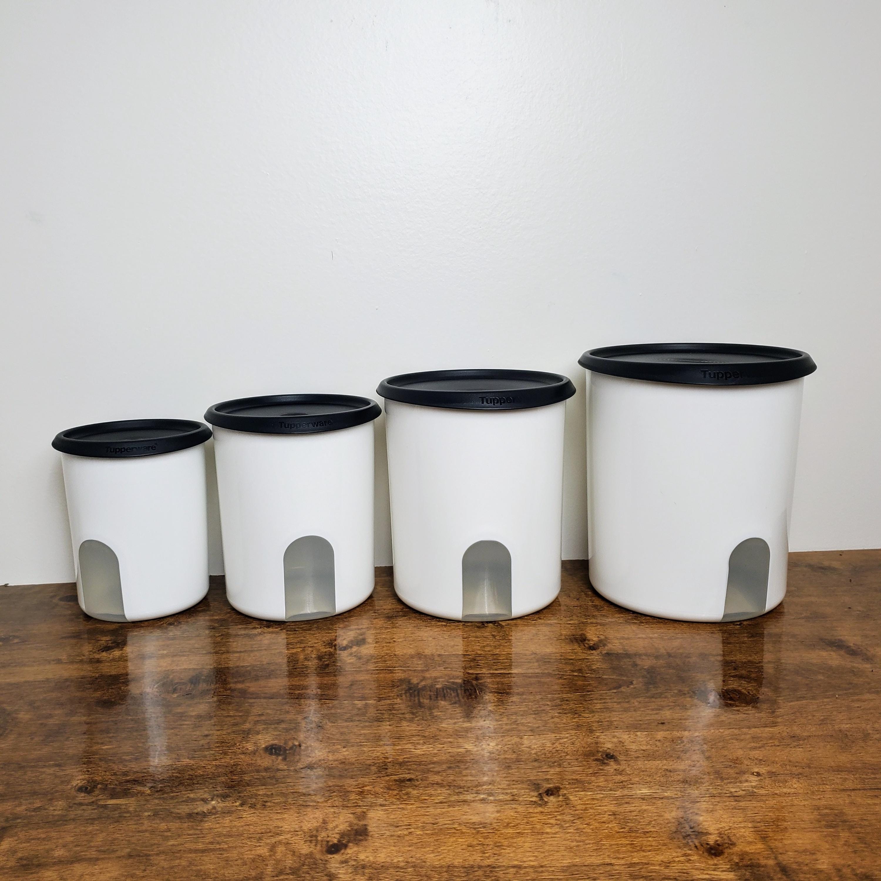 New! Tupperware Canister Container Set of 4 Piece One Touch White