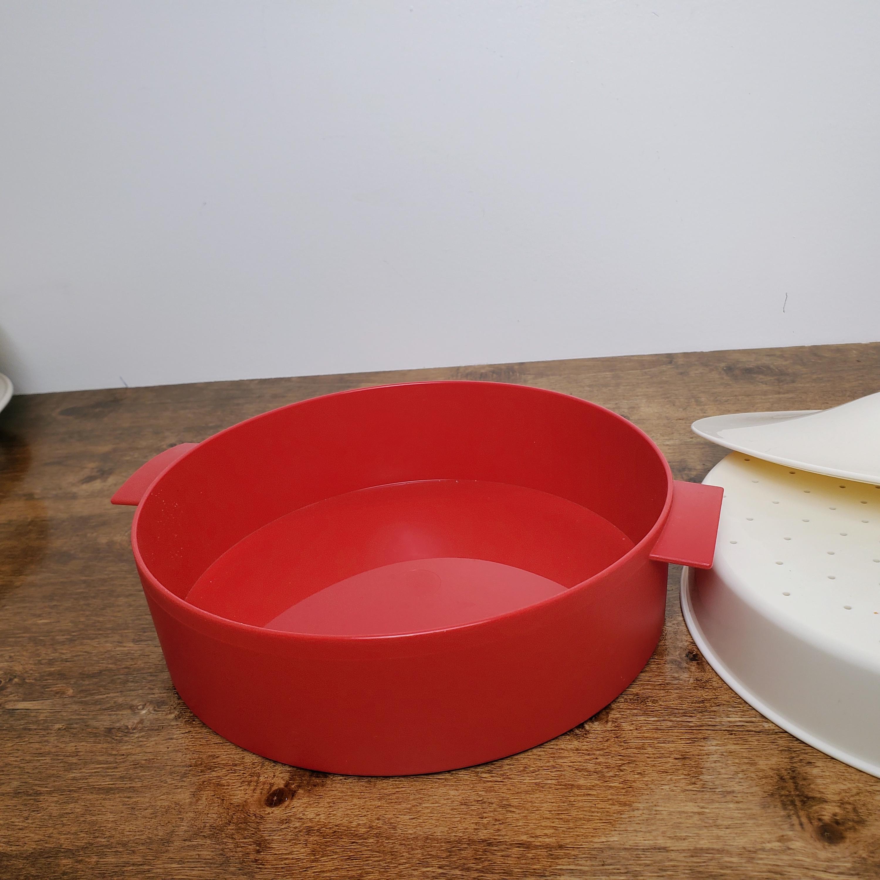Tupperware Micro Steamer Microwave Rice Vegetable Cooker #3592 Red ...