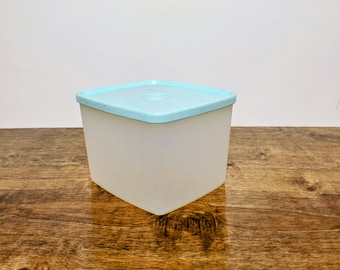 Vintage Tupperware 312 Sheer Freezer Container with Blue-Green 310 Lid