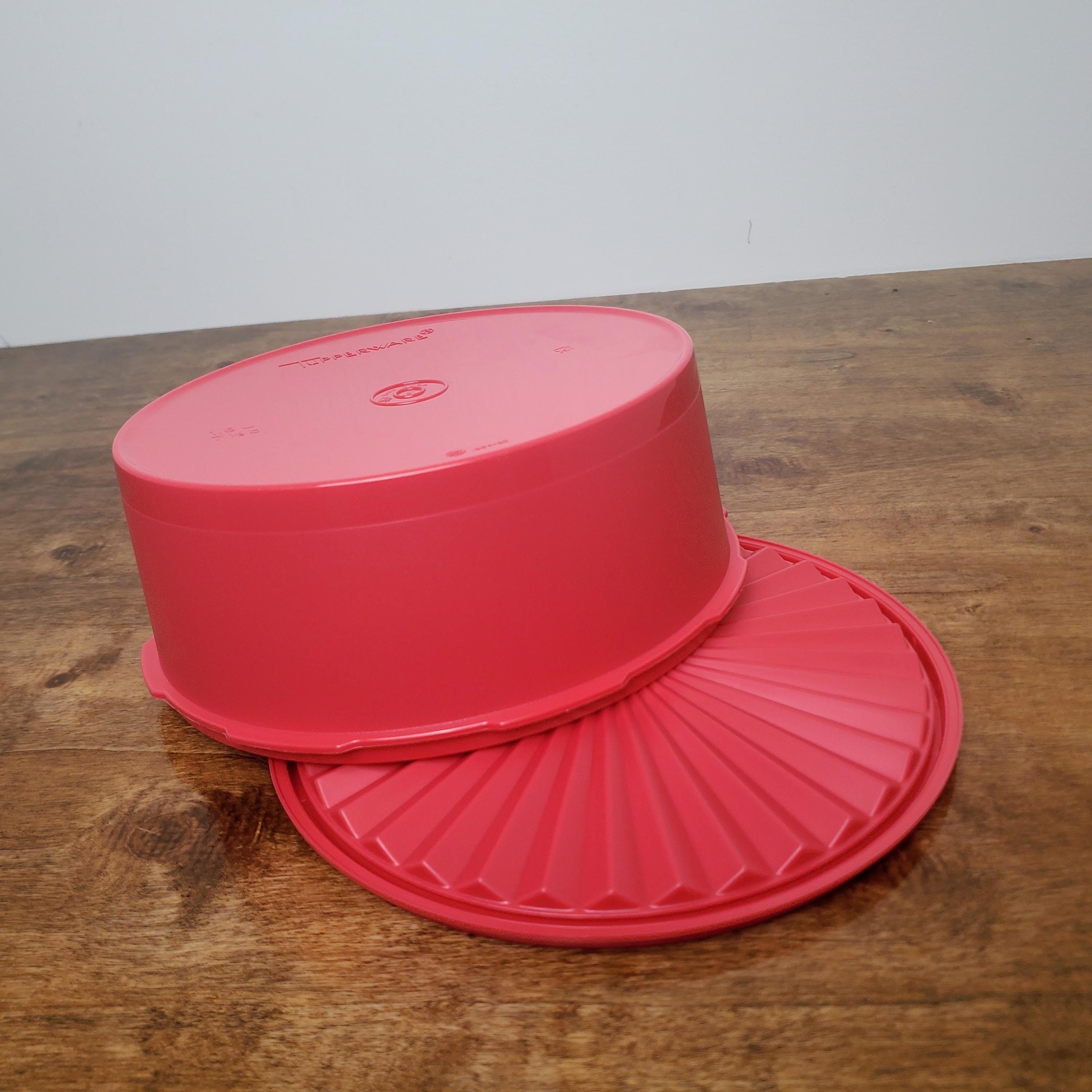 【希少品】Tupperware 7 Circle Container Vintage Tupperware Servalier 1204 Bright Pink Cookie Canister 7.5