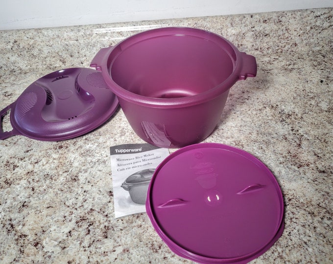Tupperware 6451 Microwave Rice Maker Steamer Cooker 3 Piece Etsy