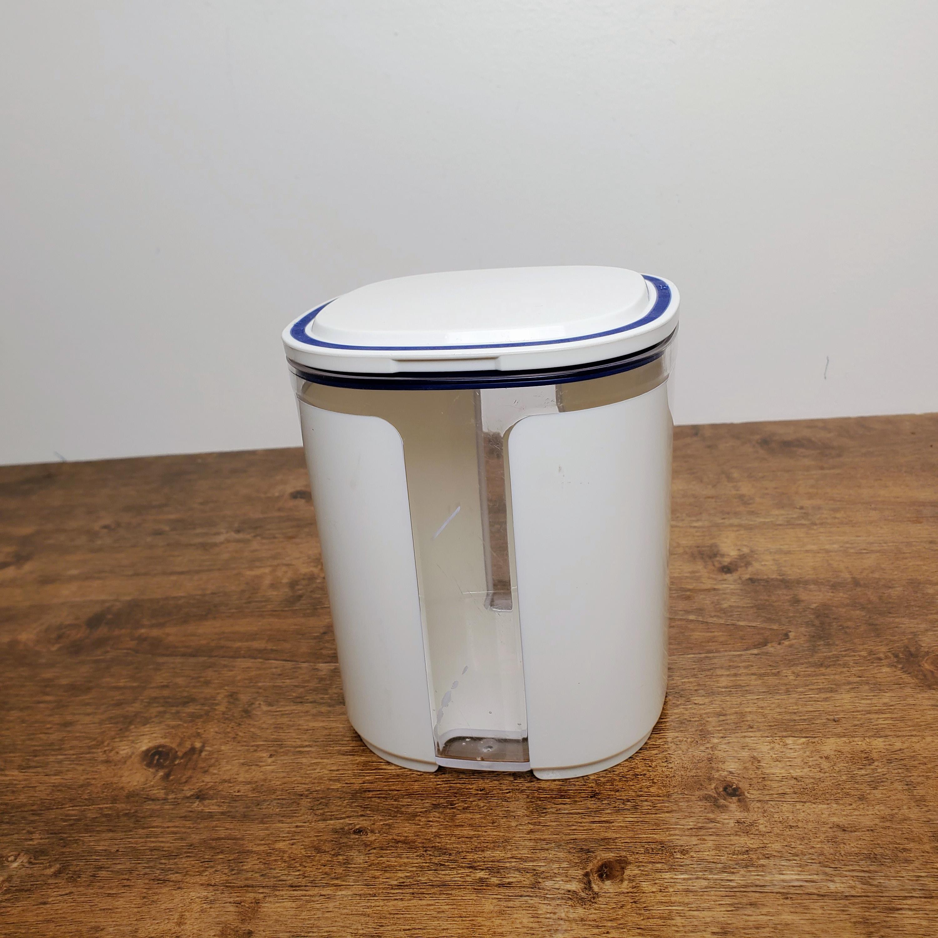 Vintage Tupperware Skyline Stackable Canister 1.5L White Blue Trim