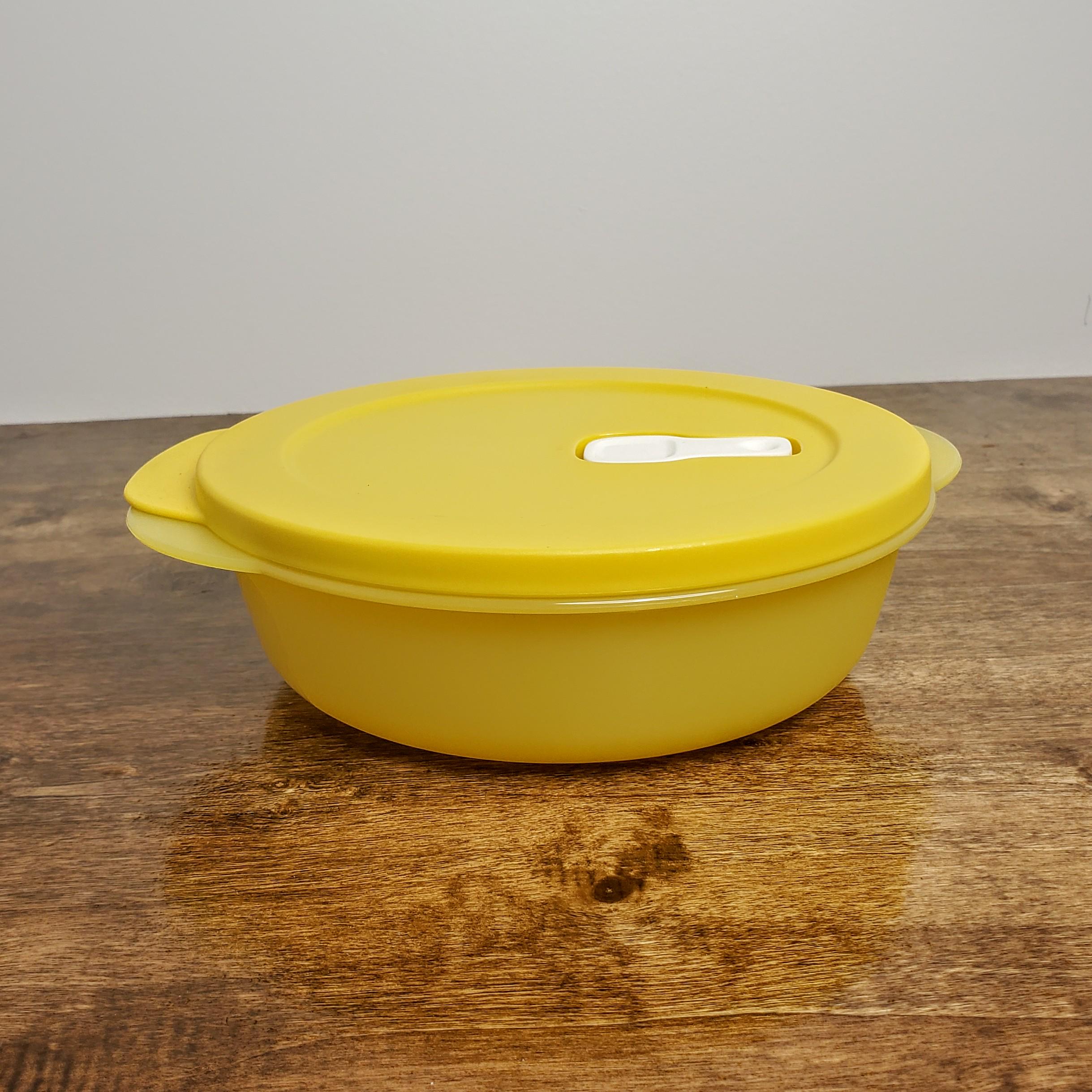 Tupperware Crystalwave Round Microwave Bowl 4.25 Cup Yellow