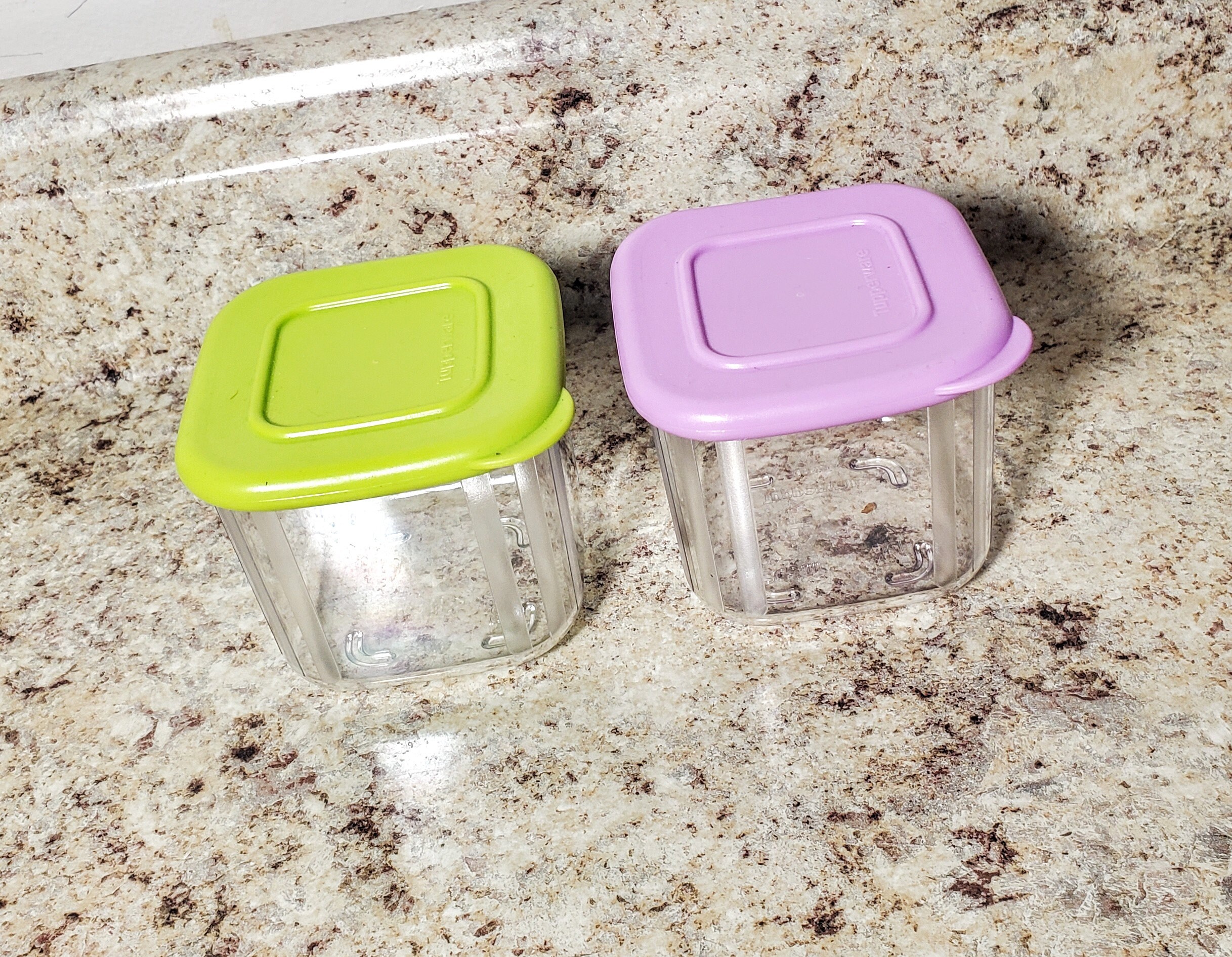 Tupperware SET of 2 - 200 mL / 3/4 c Sheer Clear Mates Square Mini