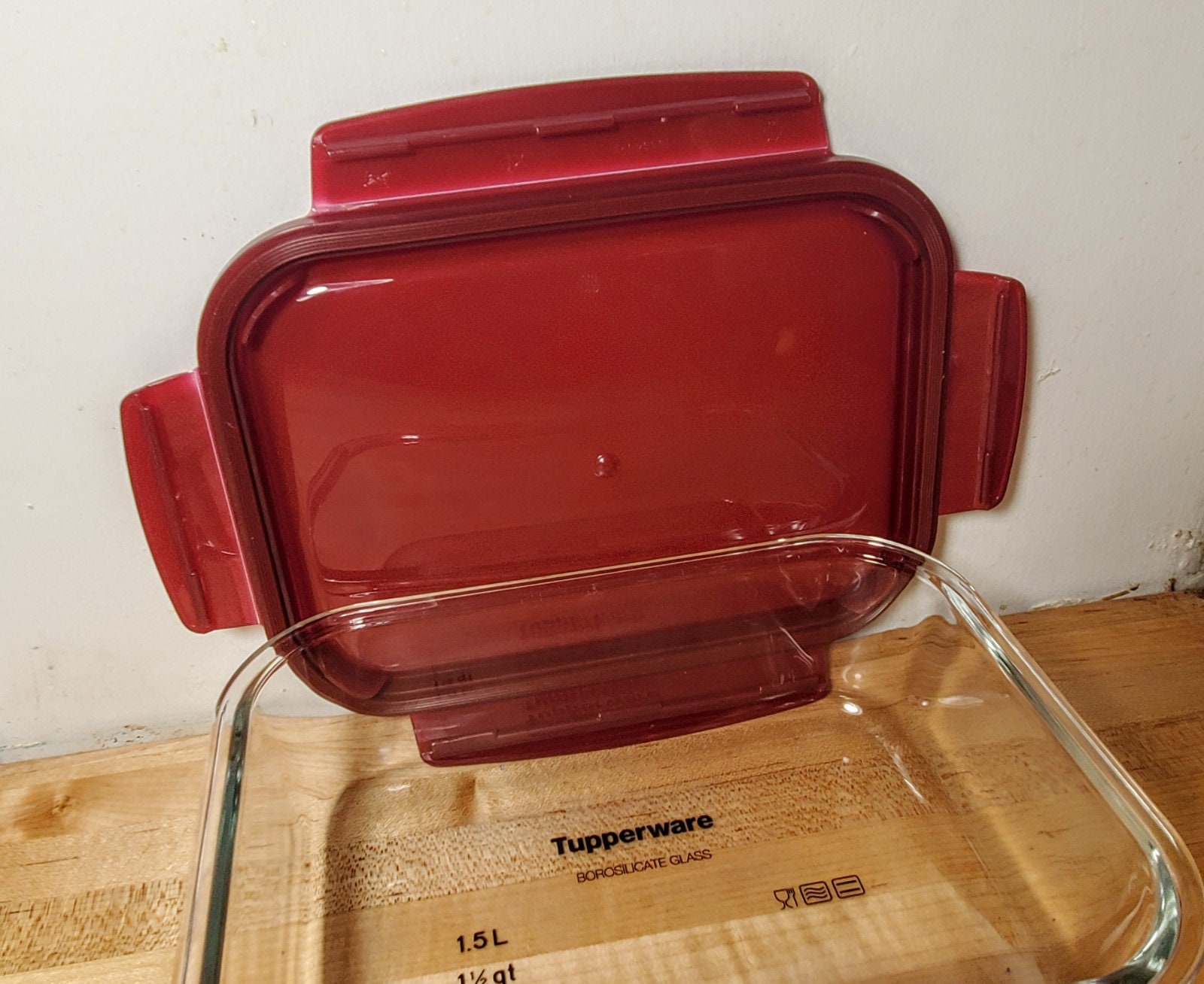 New Tupperware PremiaGlass Premia - Juego de recipientes de vidrio en pavo  real
