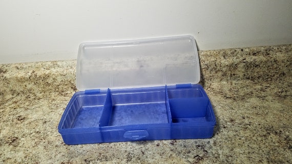 Tupperware Lunch N Things Divided Container Craft Storage Organizer Blue 