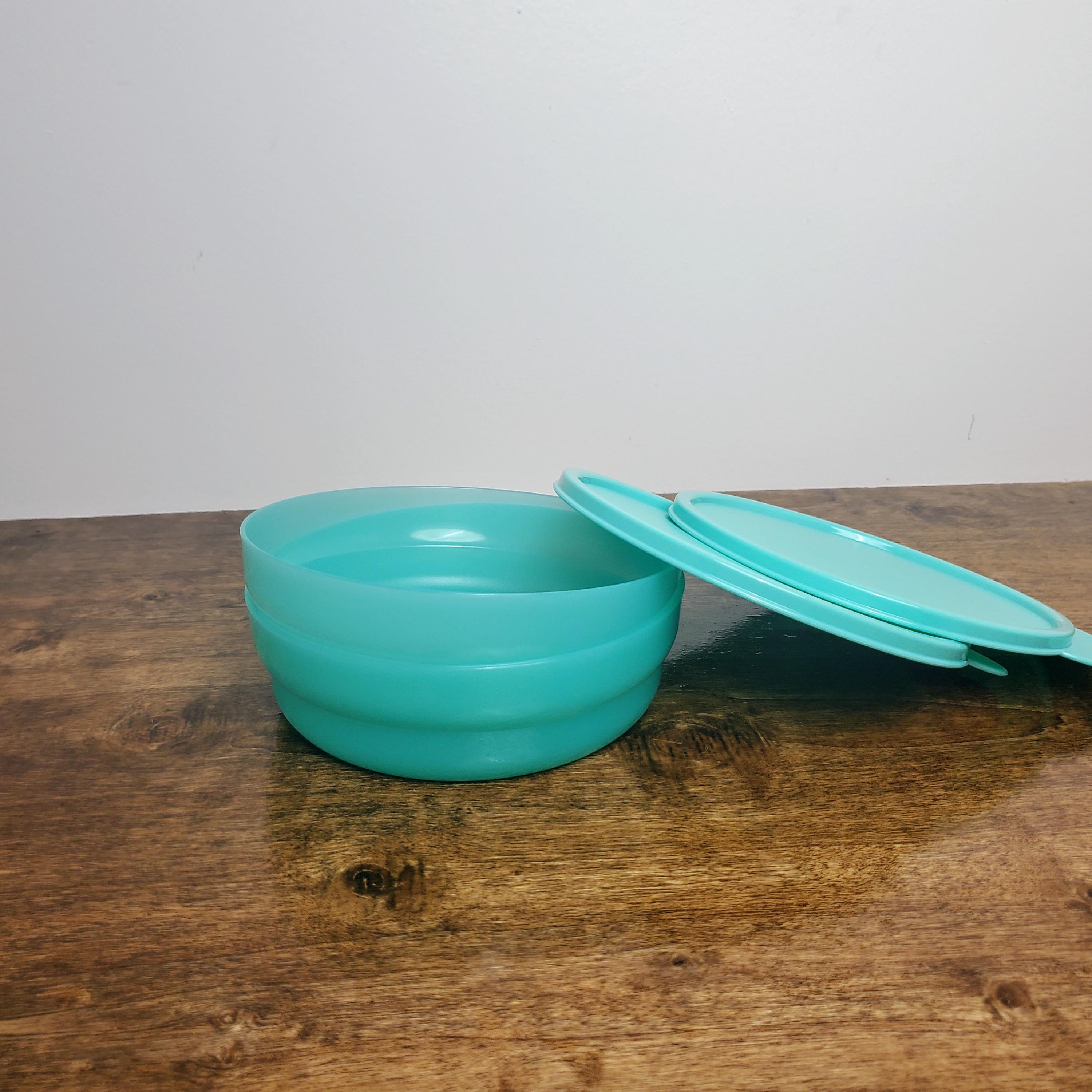 Tupperware Butterfly Tupperware Cereal Salad Bowls and Lids Butterfly Tabs Teal Blue Green ...
