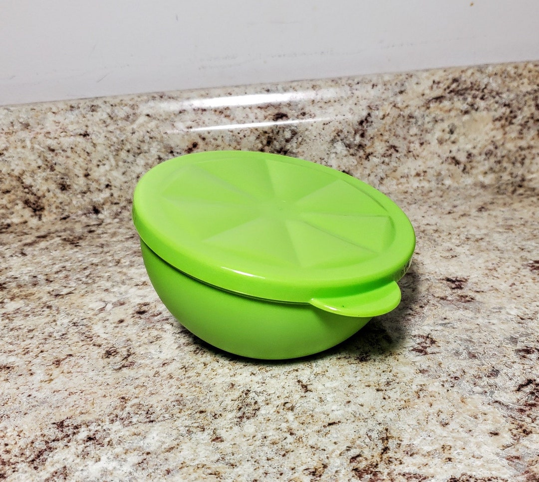 Tupperware Citrus Bowl Lime Green Angled Lemon Lime Container 6871 With