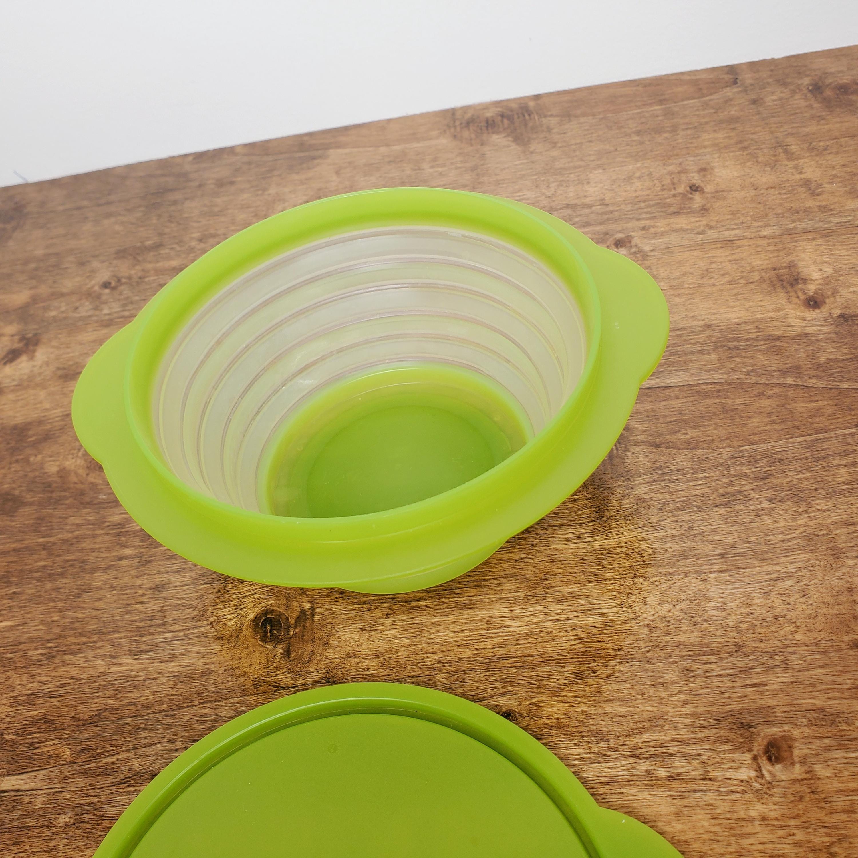 Tupperware Colapsable Tupperware Flat Out Collapsible Bowl #5452 3 Cup 700ml Lime Green W ...
