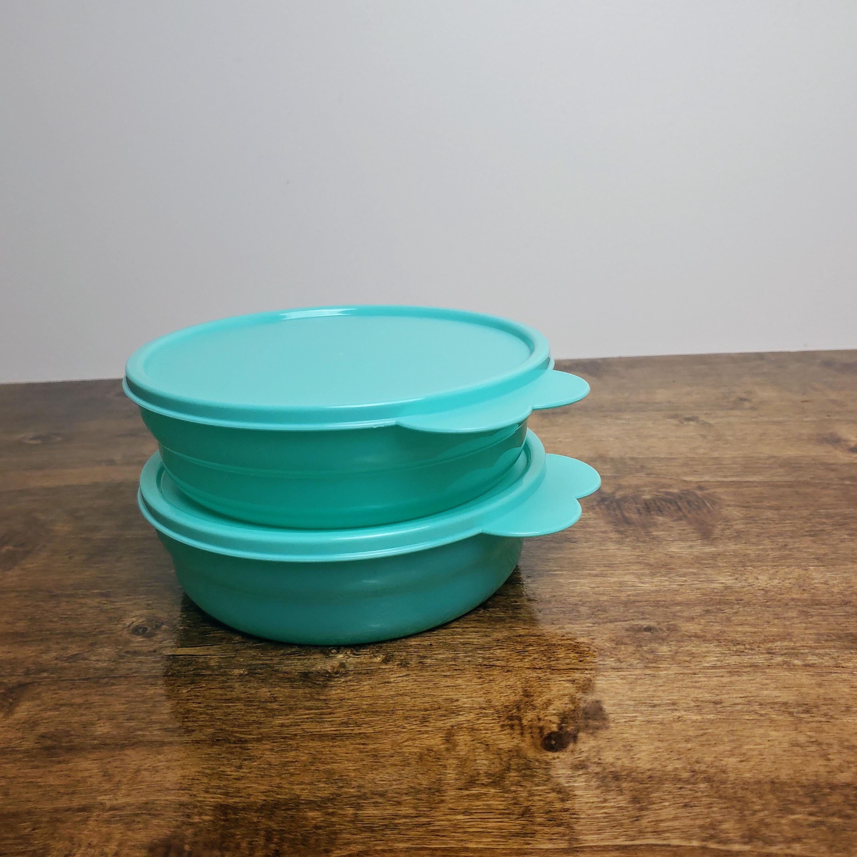 Tupperware Butterfly Tupperware Cereal Salad Bowls and Lids Butterfly Tabs Teal Blue Green ...