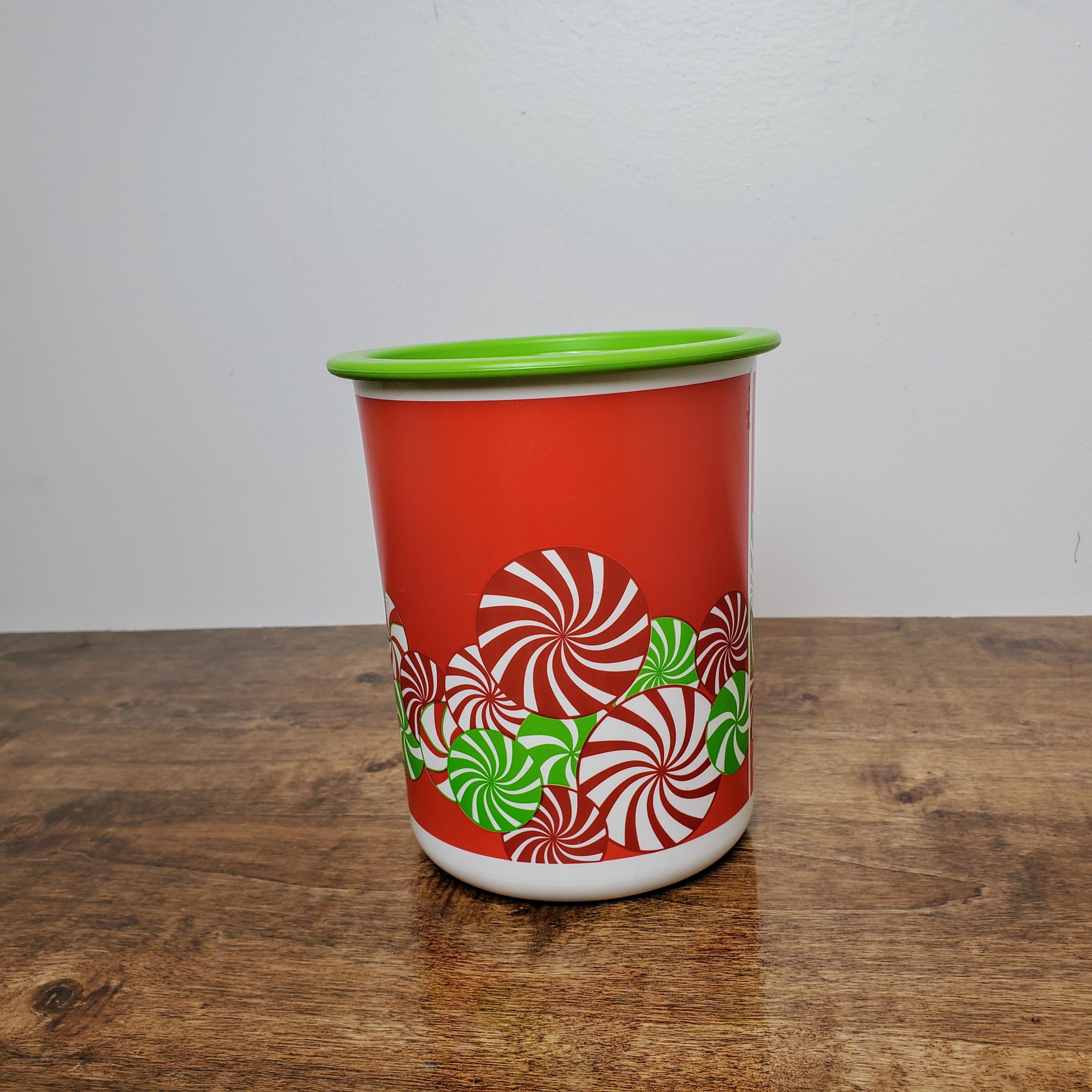 Vintage Tupperware One Touch Canister W/ Lid 2422 Christmas Candy