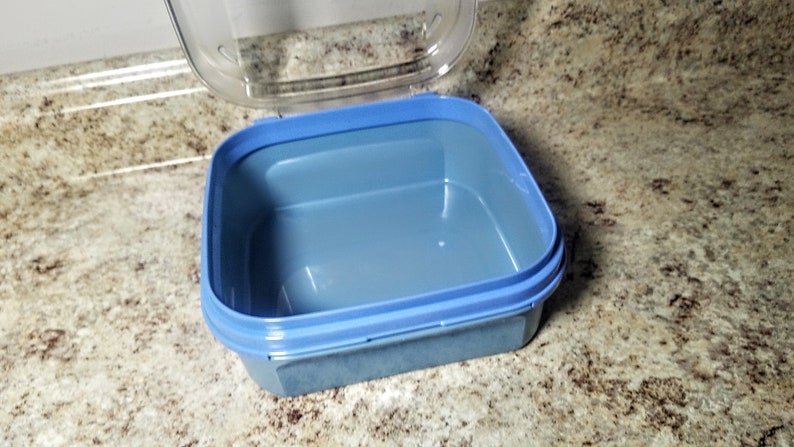 Tupperware Storz a Lot Container Hinged Lid Cover Blue 5 Cups 1619-2204