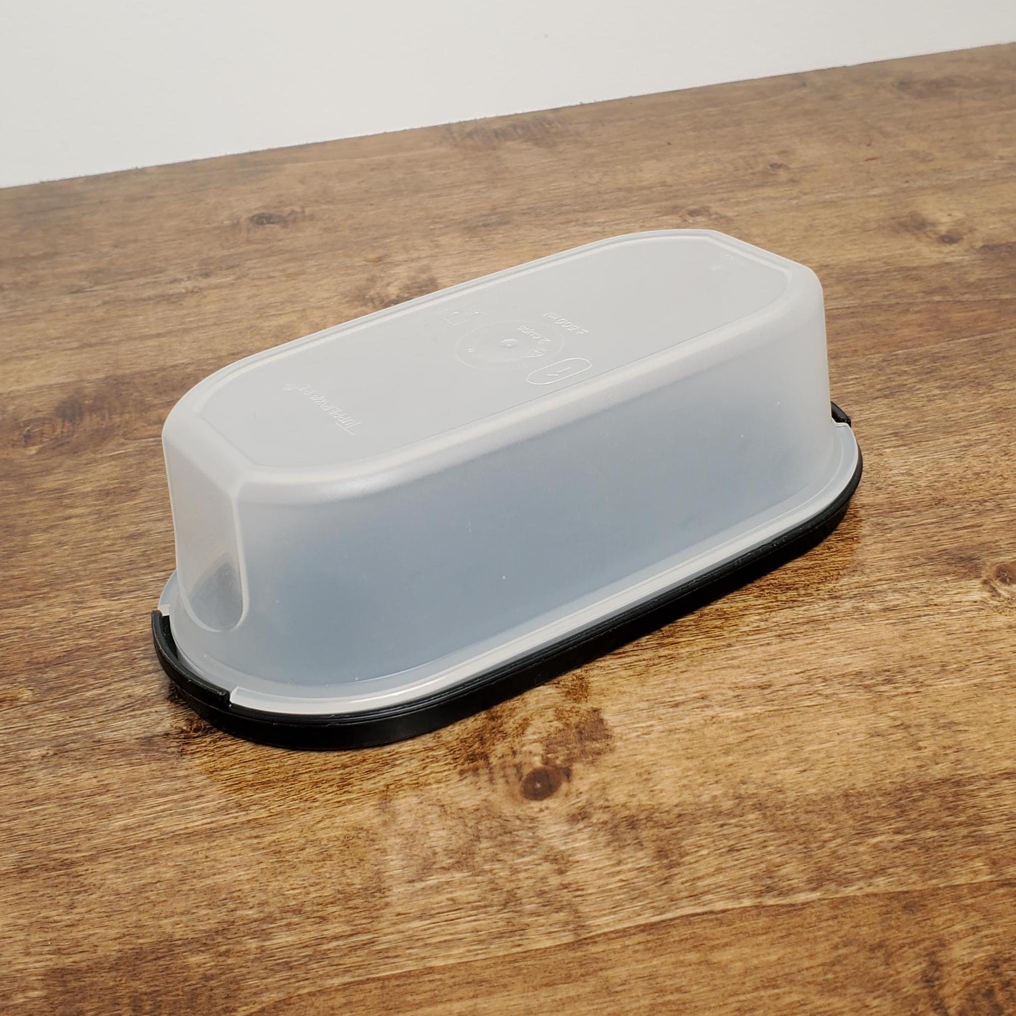 TUPPERWARE Sheer Oval Modular Mate Container #1611 W/ Black
