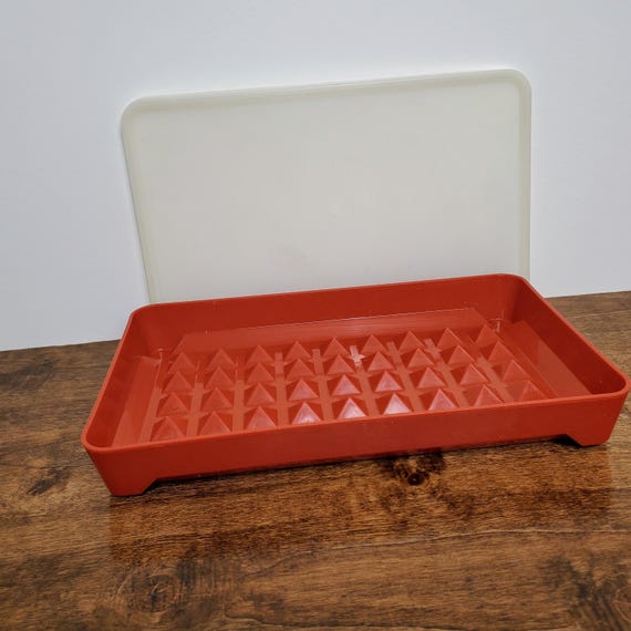 Vintage Tupperware #1292 Deli Keeper Paprika Red Bacon & Hot Dog