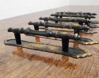 Vintage Brass Drawer Pull Handles Set of 5 Cabinet Cupboard Replacement Hardware Parts