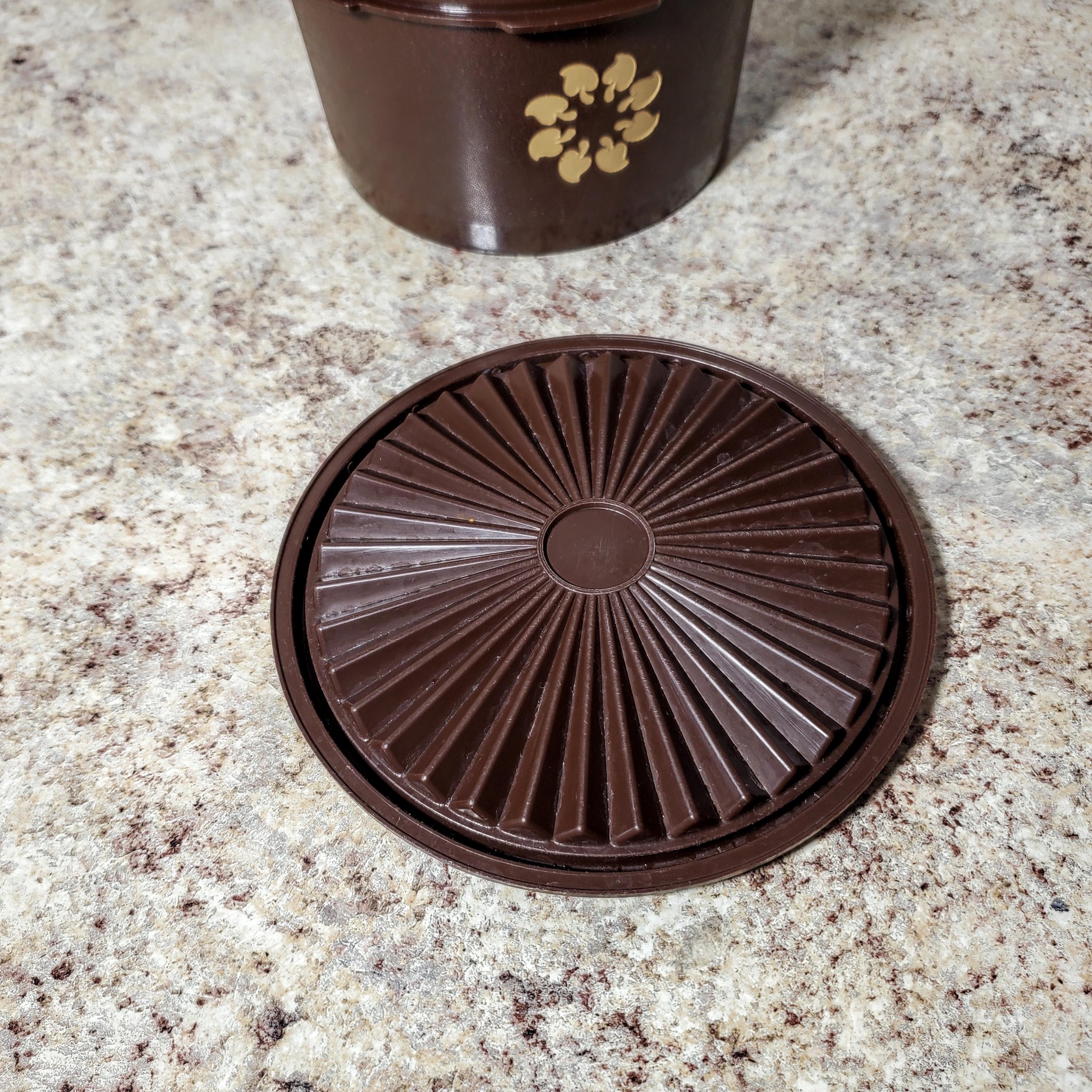 Tupperware マルチオーガナイザー 3点 まとめて ブラウン キャスター Vtg Tupperware Servalier 3 Pc Nesting Canister Set Brown 805 807