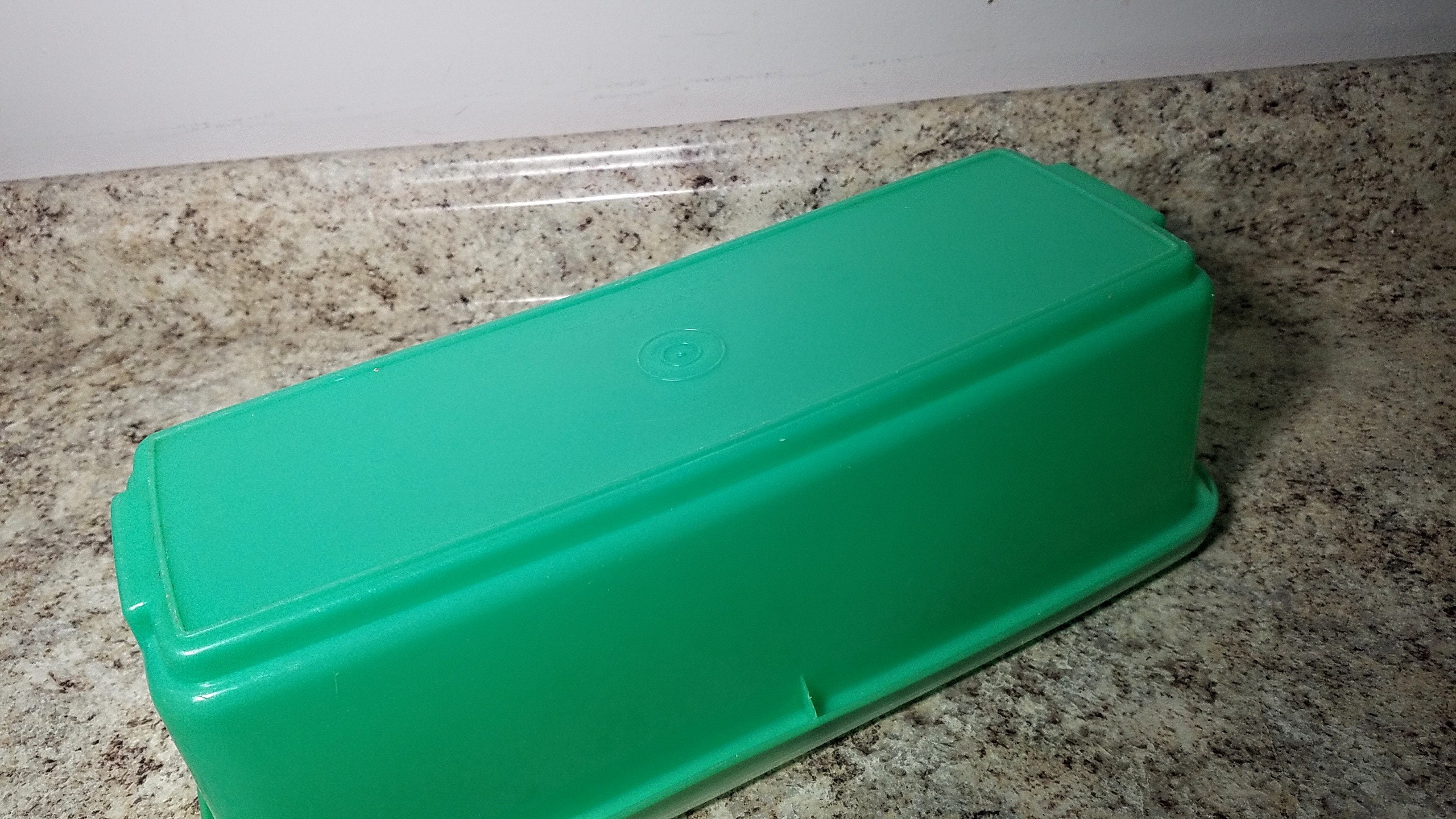 タッパーウェア　りーちゃん vintage Tupperware celery keeper Jadite green sheer lid 892