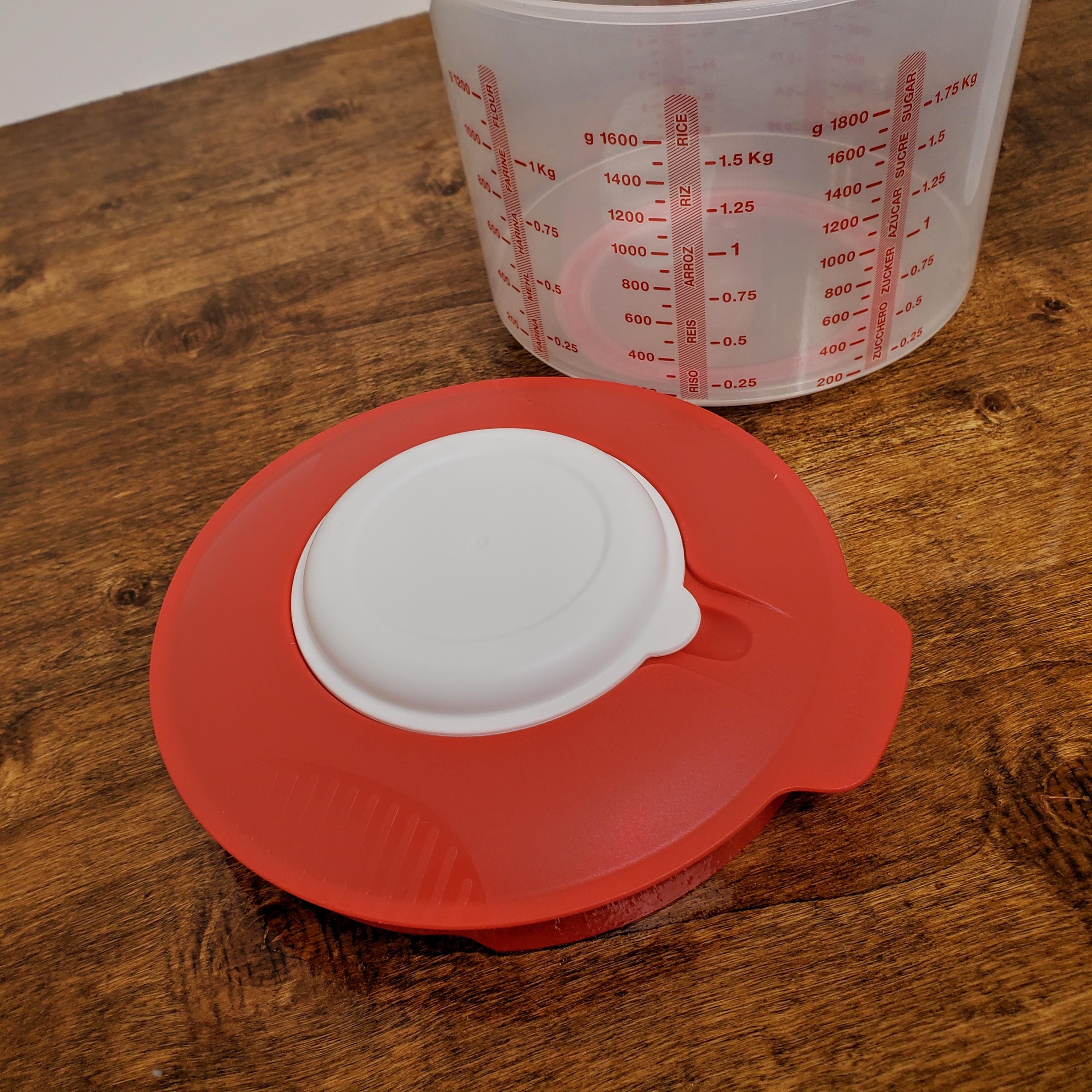 Tupperware Mix N Store Measuring Pitcher Sheer Red Butter