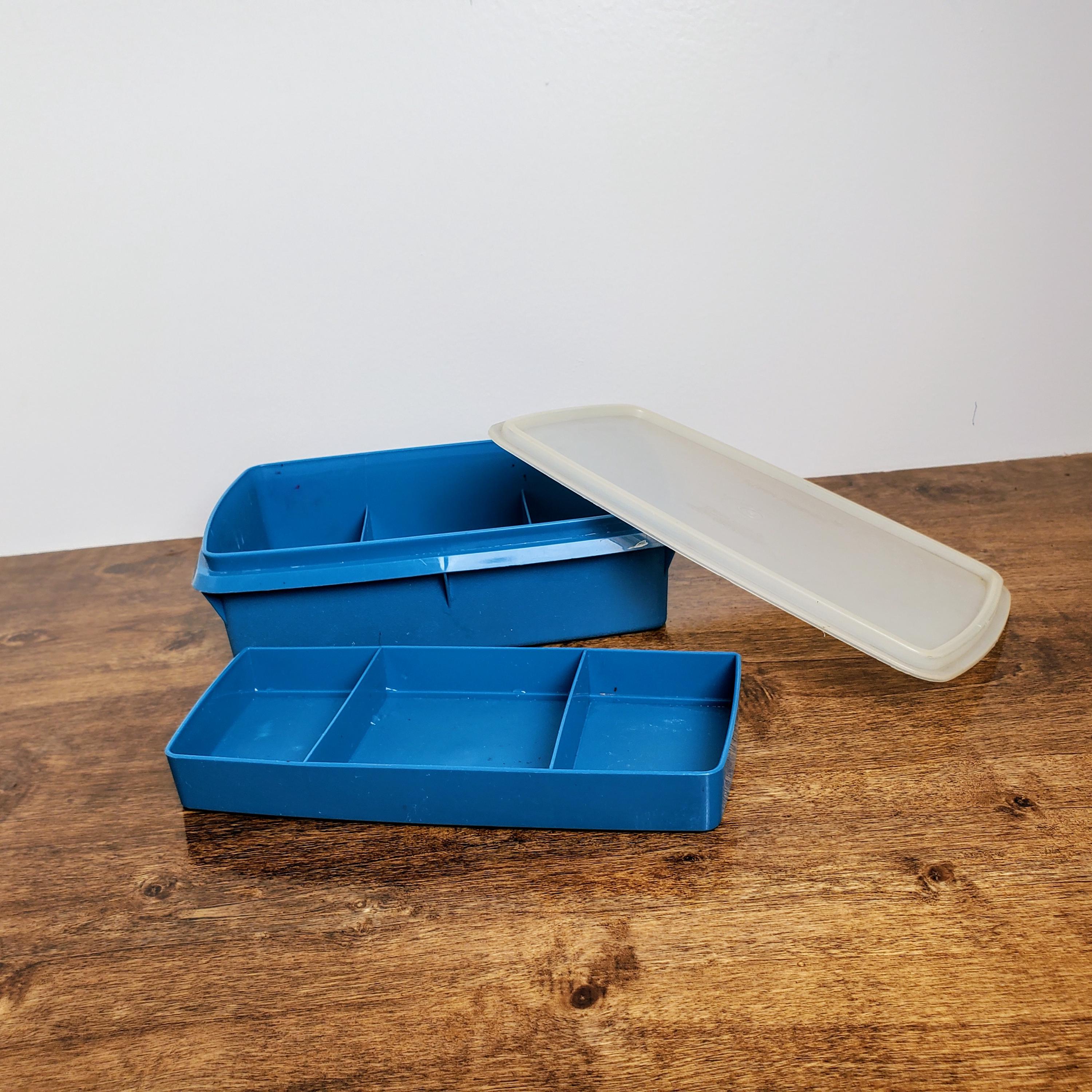 Tupperware Tuppercraft 3 Pc.divided Craft Hobby Container W/tray