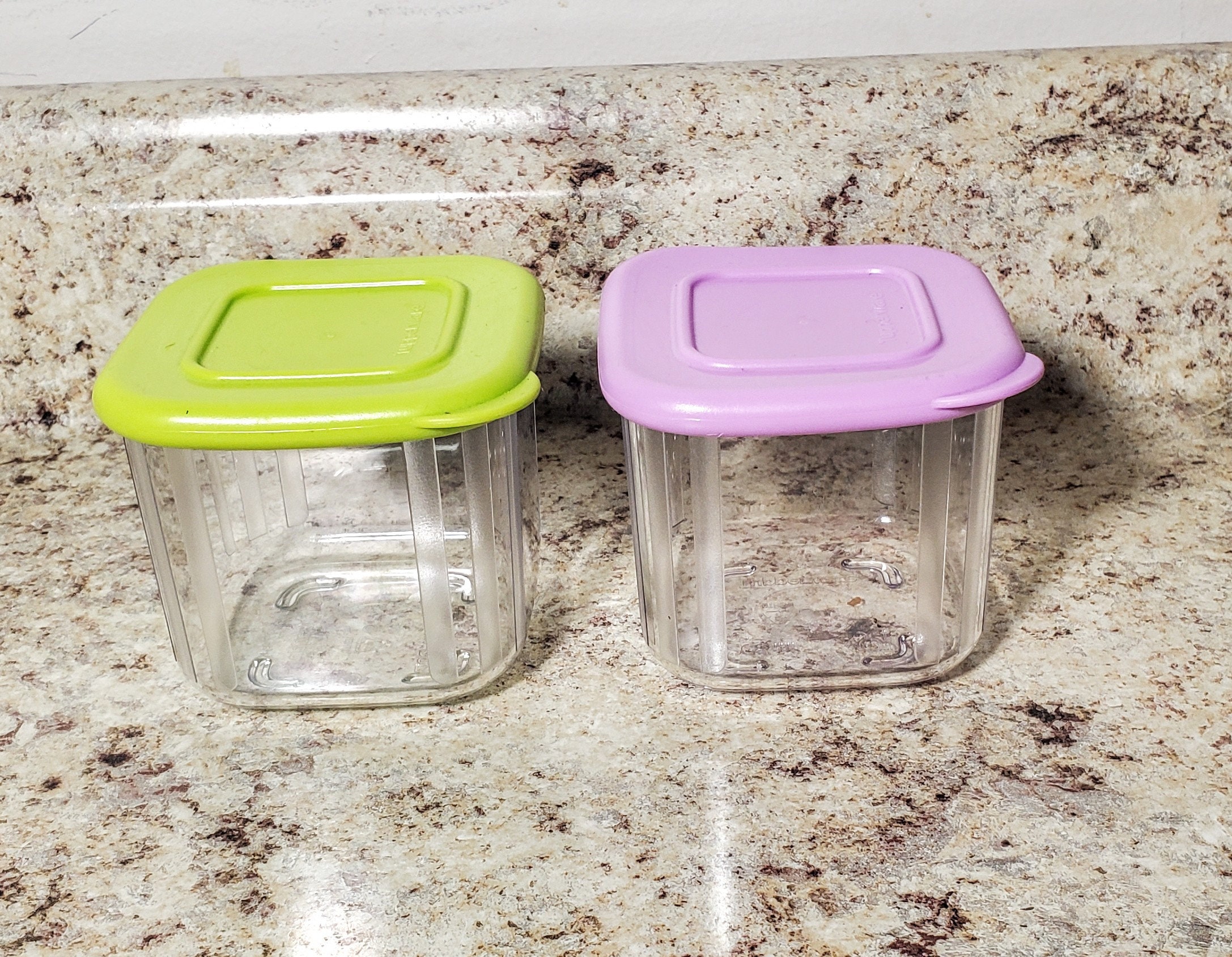 Tupperware SET of 2 - 200 mL / 3/4 c Sheer Clear Mates Square Mini