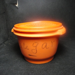 Tupperware Servalier, Orange Servalier Bowl, Vintage Tupperware, Sunburst Tupperware, Lunchbox Utensils, 1970s Tupperware,-Next Day Shipping