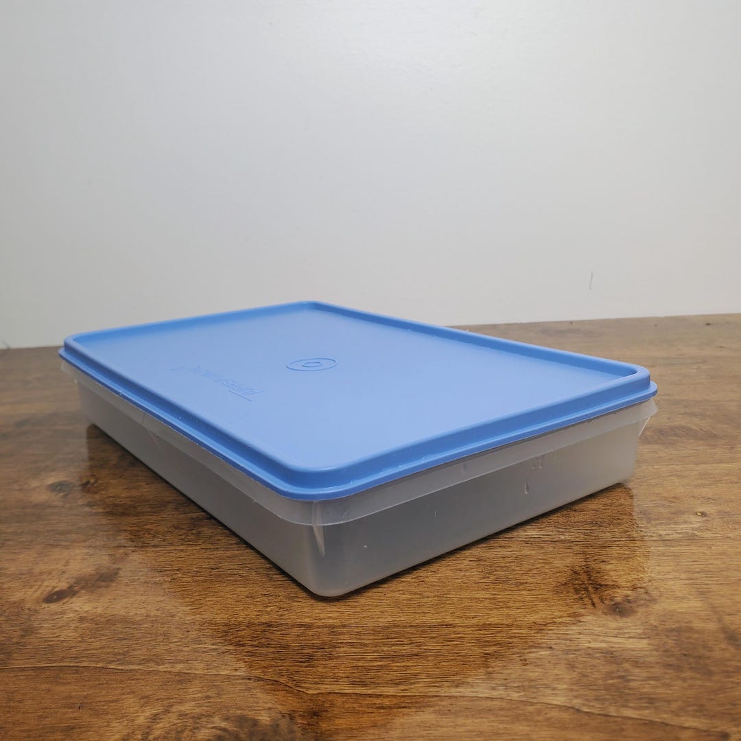 Vintage Tupperware #794 Bacon Deli Keeper 11x7 Food Storage Blue