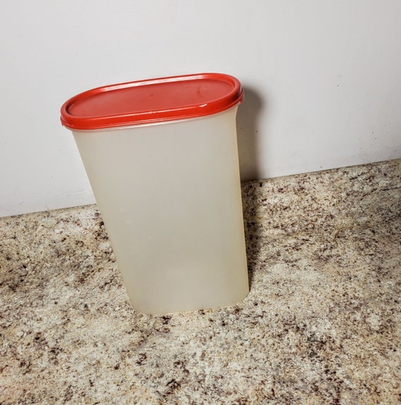 Tall Tupperware Modular Mates 12-1/4 Cup Oval Container 1615 & Red Seal Lid  1616 