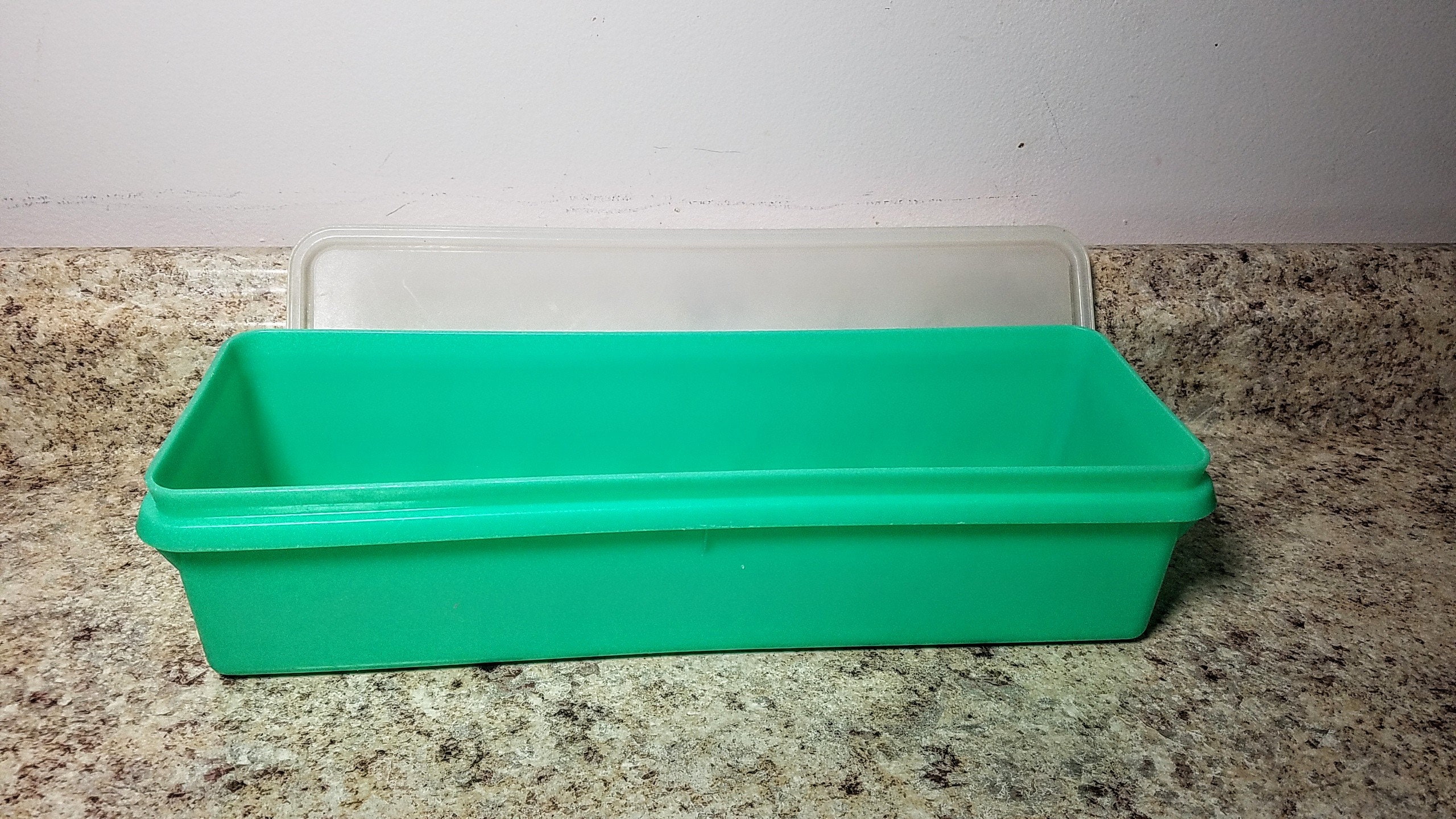 Tupperware Jadeite Green Celery Keeper 892 With Sheer Lid Etsy