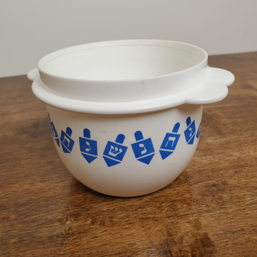 Tupperware♡新品未使用　MMボウルギフトセット　昭和レトロ Vintage Tupperware Hanukkah Dreidel One Touch White Bowl No Seal