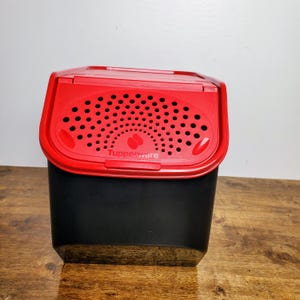 Tupperware Modular Mates Potato Onion Bin Smart Keeper Black & Red Lid #4322