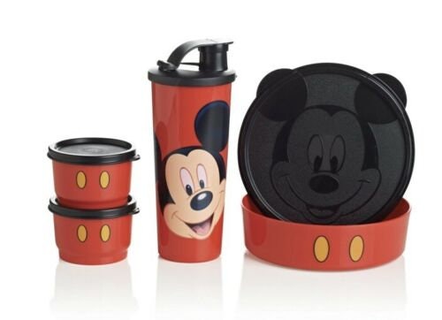 New Tupperware Disney MICKEY MOUSE Magical SNACK Set Red Tumbler