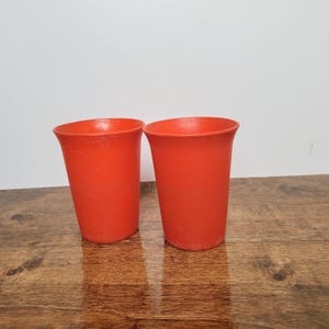 Tupperware Red Bell Tumblers: 7 oz. Set of 2